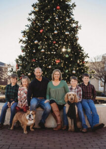 Christy Hendricks (pictured with her family)